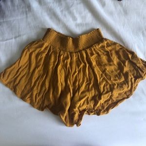 Mustard Flowy Shorts